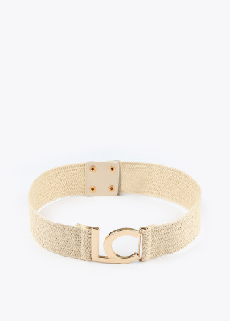 Elasticated raffia-effect belt