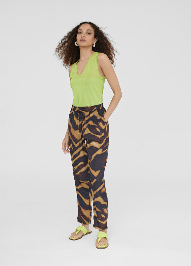 Calças jogger com estampado de zebra