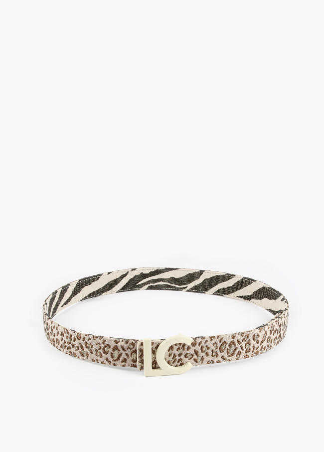 Reversible animal print belt