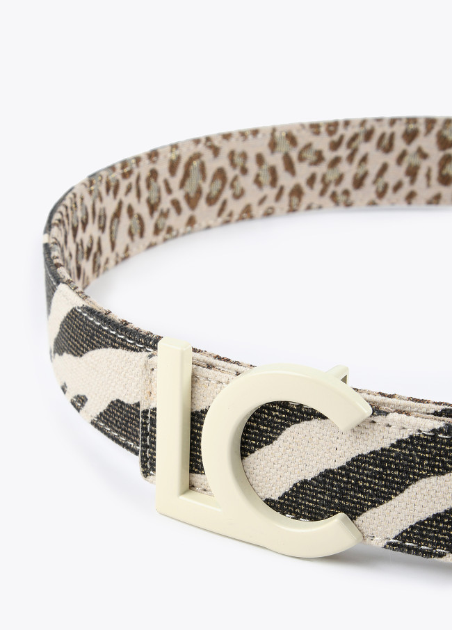 Reversible animal print belt