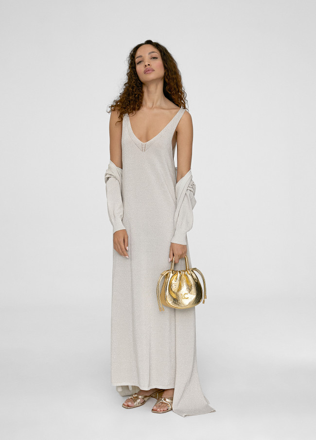 Cardigan largo de punto