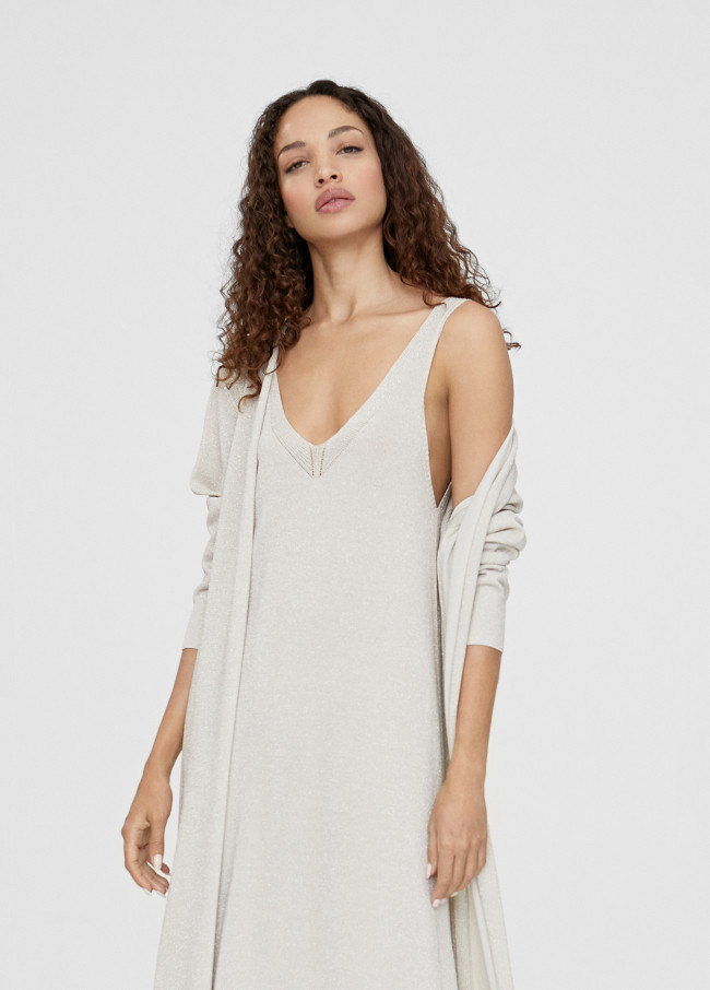 Cardigan comprido de malha