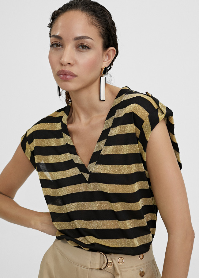 Striped lurex T-shirt