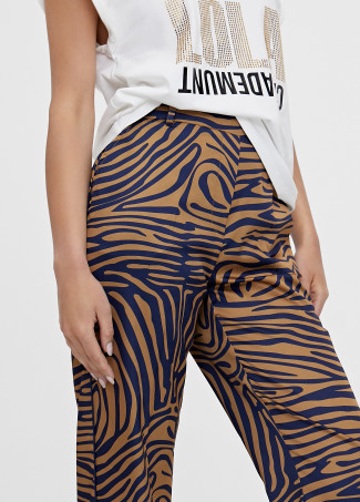 Gerade geschnittene Hose mit Zebraprint