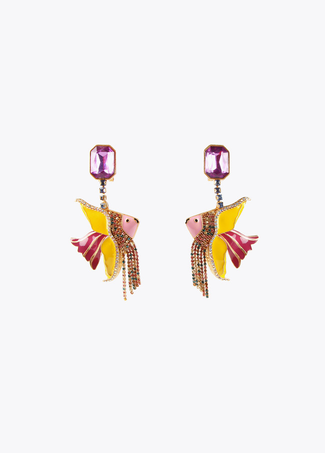 Colourful fish earrings