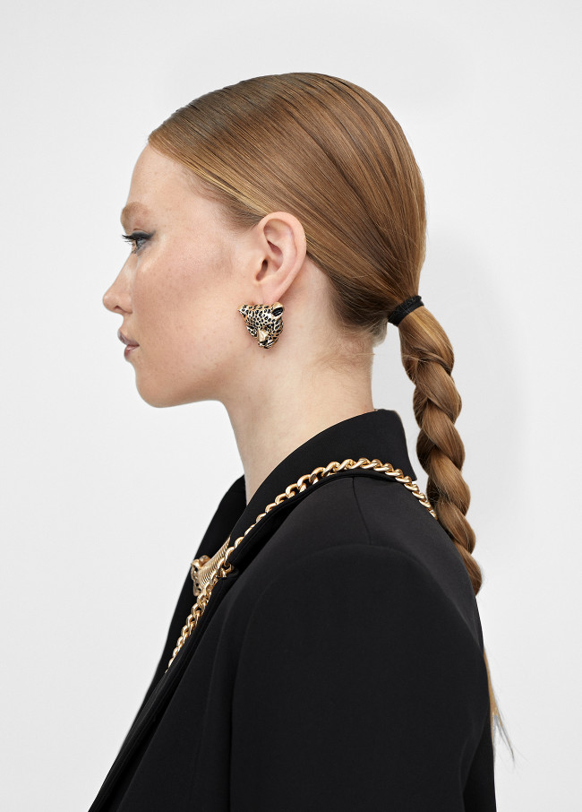 Boucles d’oreilles visage léopard