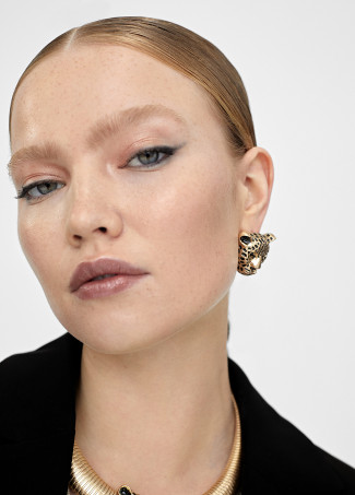 Pendientes cara leopardo