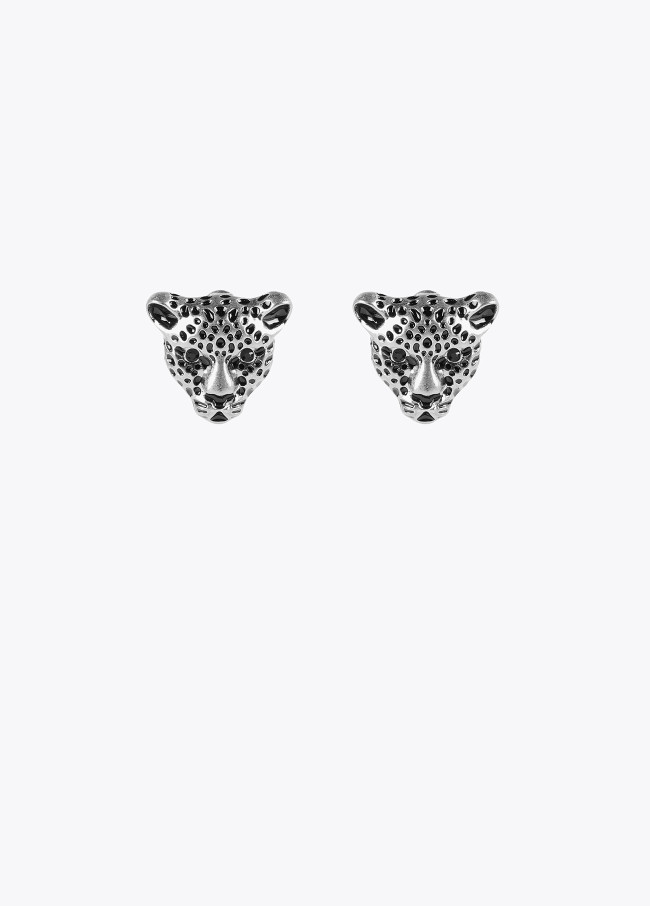 Leopard face earrings