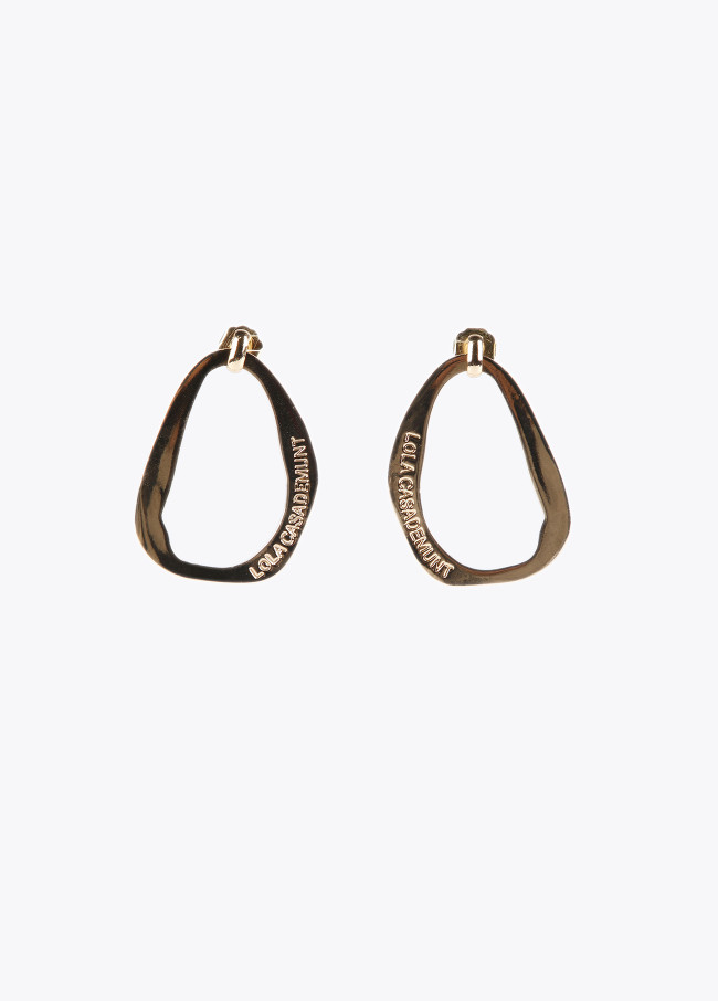 Large golden oval earrings