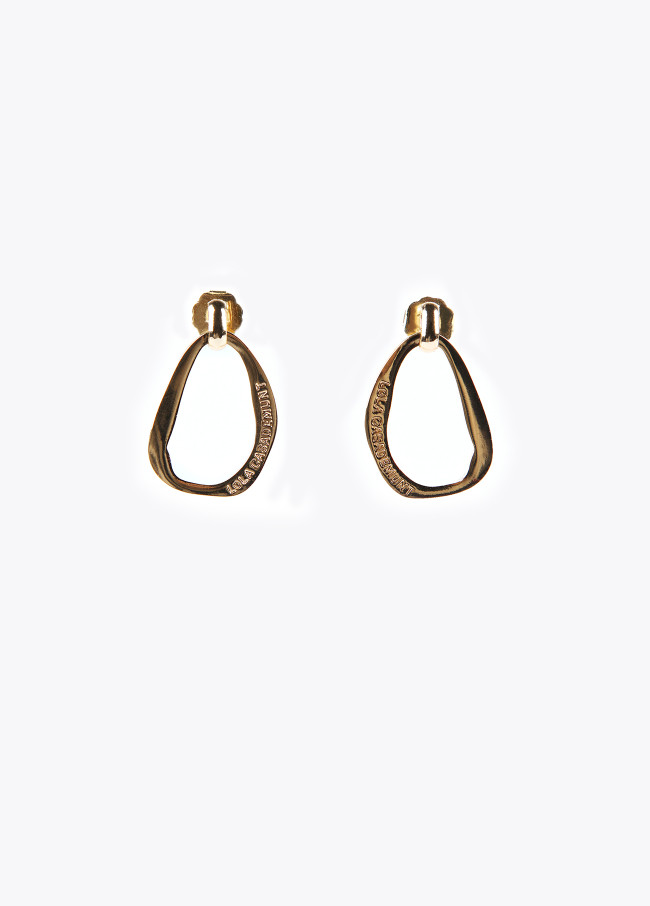Small golden oval earrings
