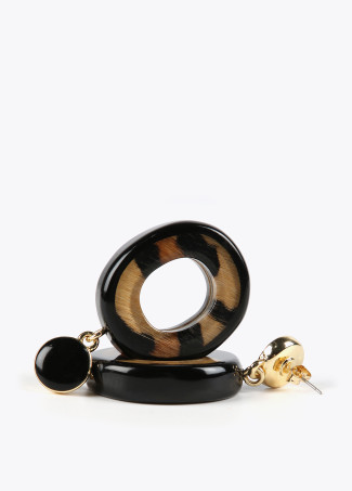 Brincos de aro animal print