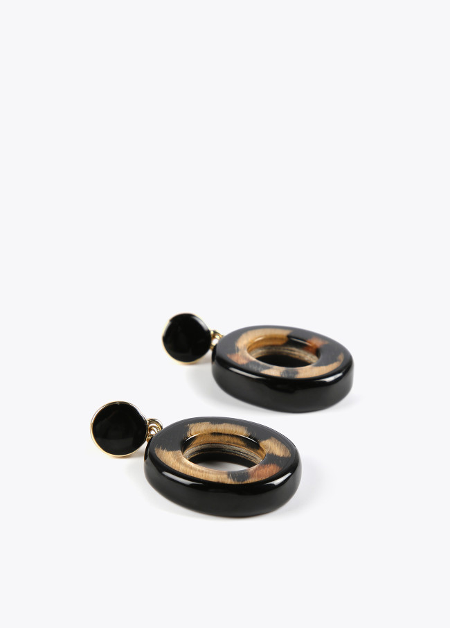Pendientes de aro animal print