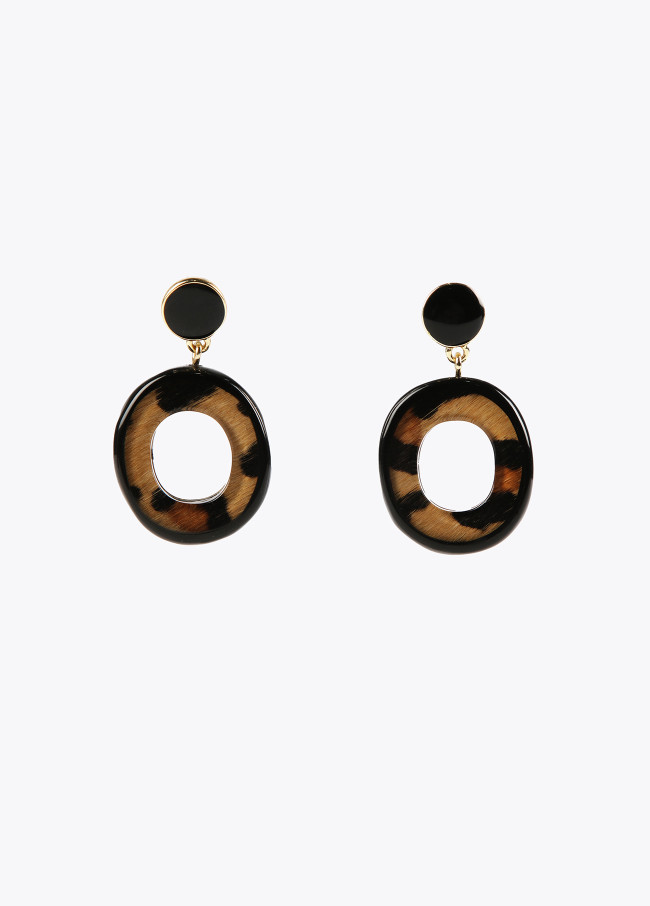 Animal print hoop earrings