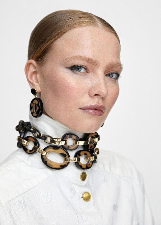 Pendientes de aro animal print