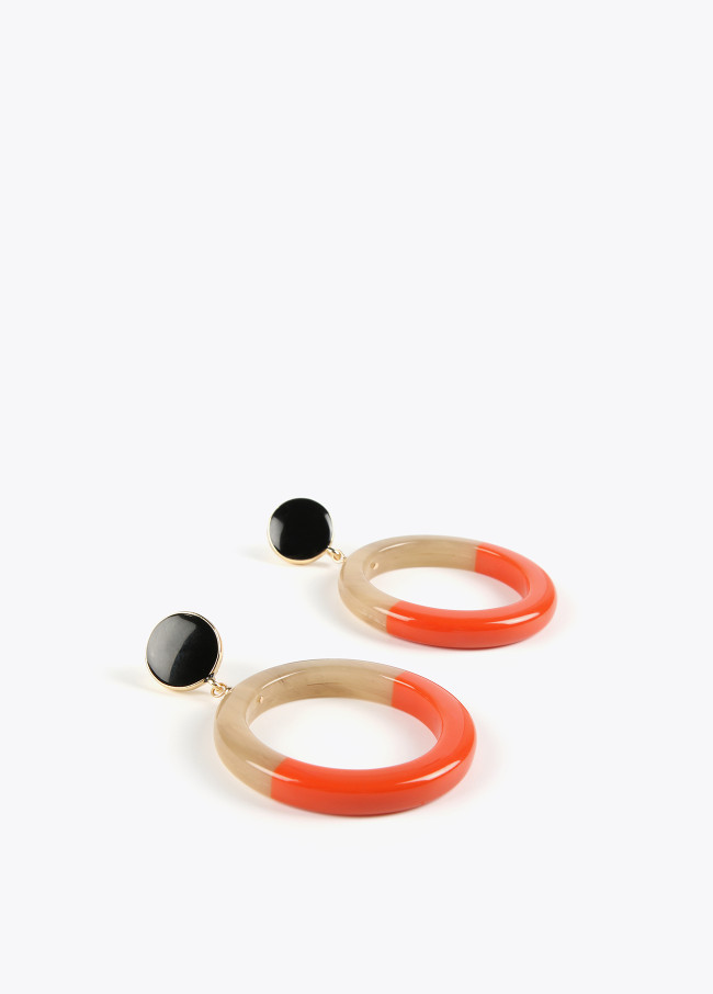 Two-tone hoop earrings