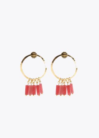 Boucles d’oreilles créoles avec pierres