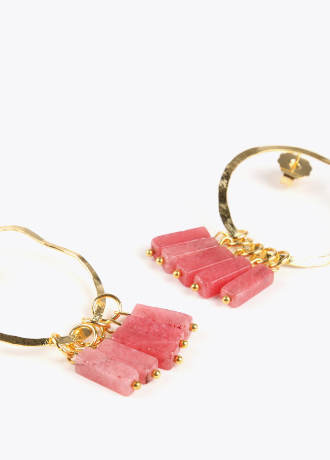 Boucles d’oreilles créoles avec pierres