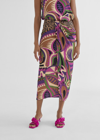 Printed pareo skirt