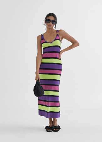 Robe longue rayures