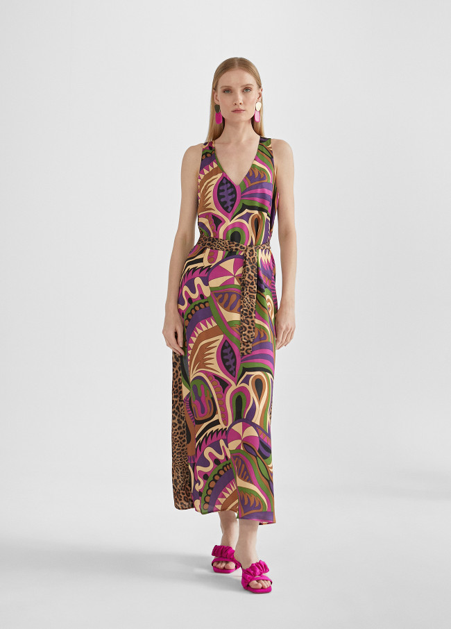 Vestido midi estampado