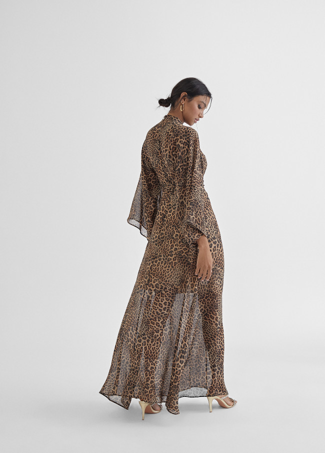 Long leopard print dress