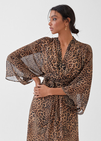 Long leopard print dress