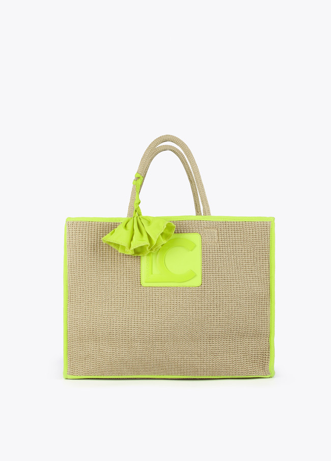 Tote bag with neon trims