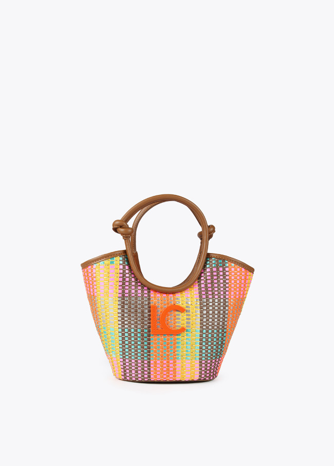 Multicoloured basket-style crossbody bag