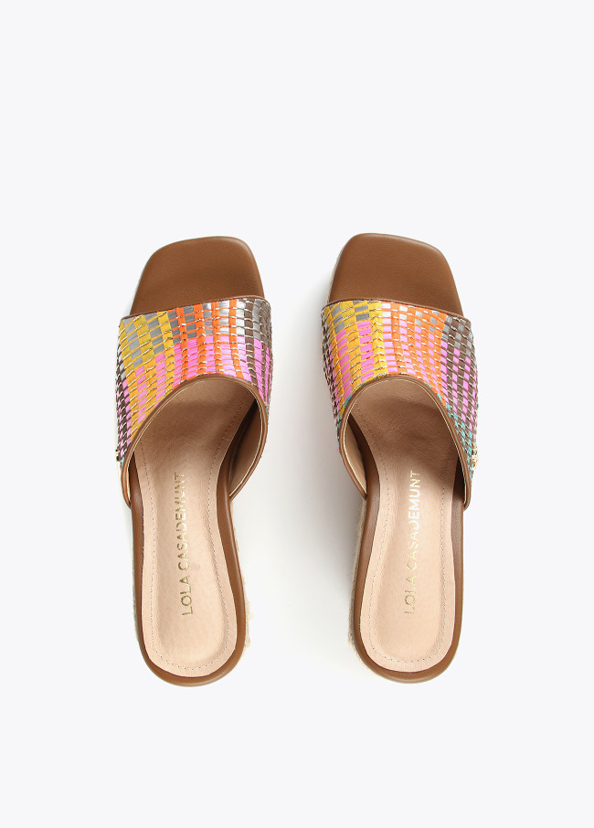 Multicoloured platform clogs