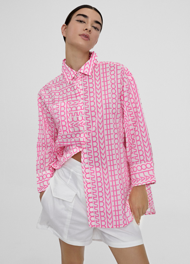 Camicia oversize loghi
