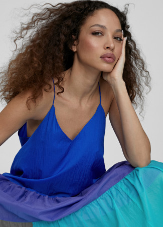 Robe longue tricolore