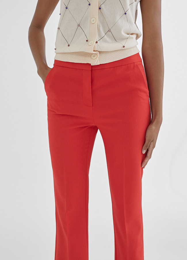 Fitted flared trousers