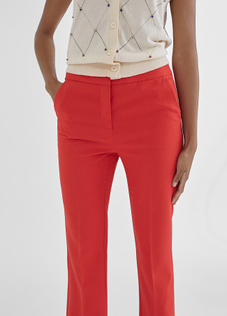 Fitted flared trousers