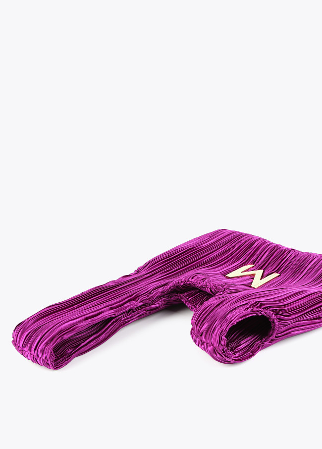 Pleated sateen evening bag