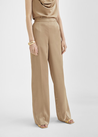 Straight satin trousers