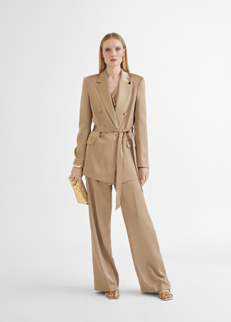 Pantalon droit satiné