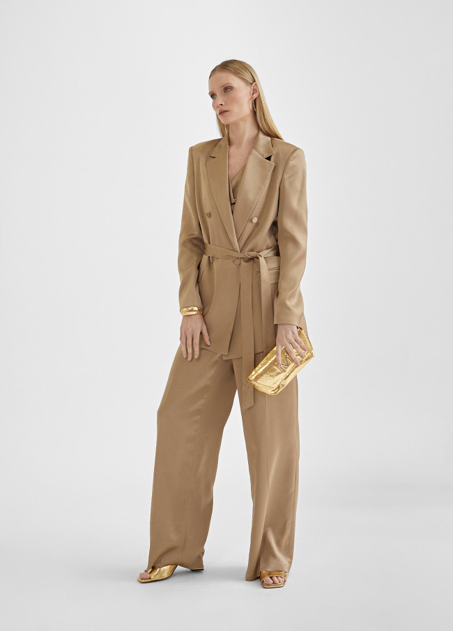 Pantalon droit satiné