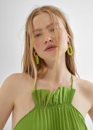 Vestido comprido plissado