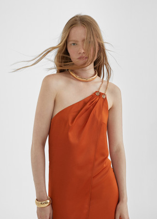 Vestido largo asimétrico