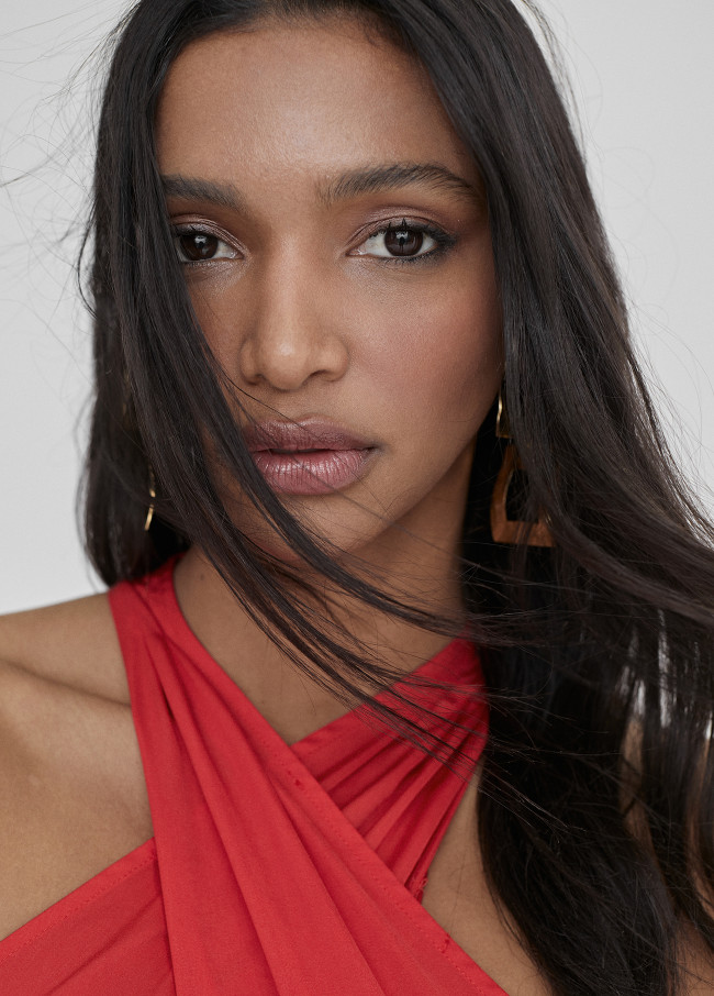 Robe encolure américaine midi