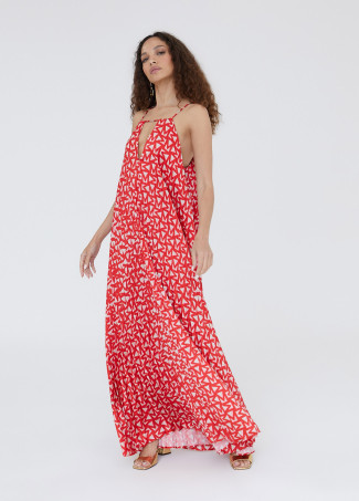 Vestido rojo monograma