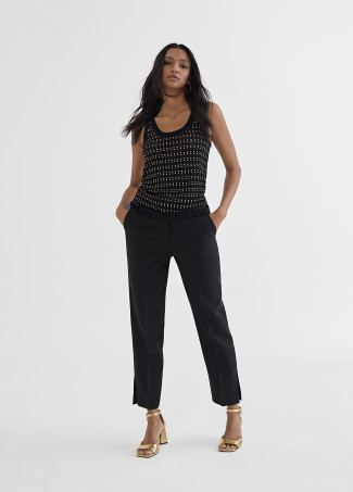 Top with metallic pieces