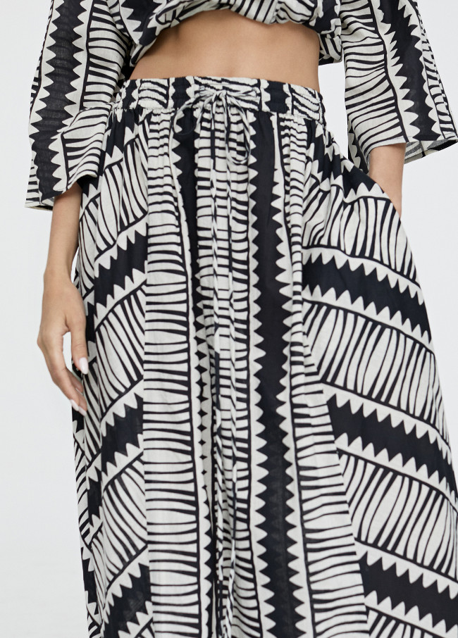 Printed midi skirt
