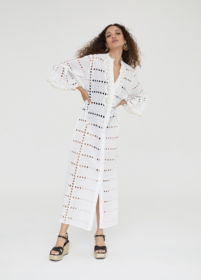 Long embroidered caftan
