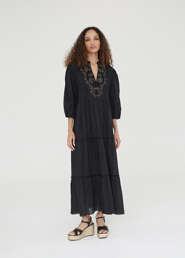 Caftan largo con bordado