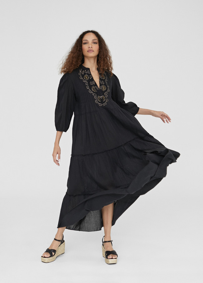 Caftan largo con bordado
