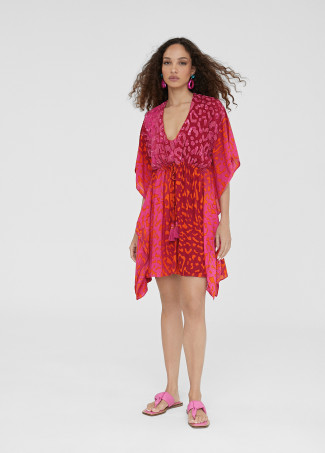 Short animal print kaftan
