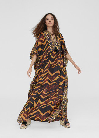 Long animal print kaftan