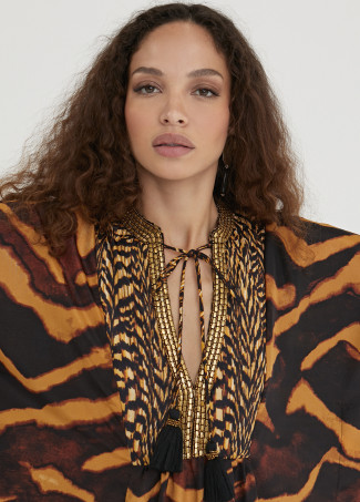 Long animal print kaftan