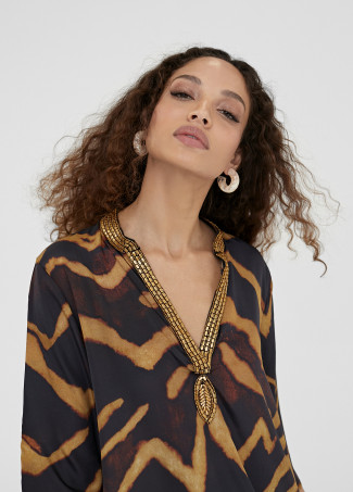 Short zebra print kaftan